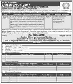 education department jobs 2023 karachi